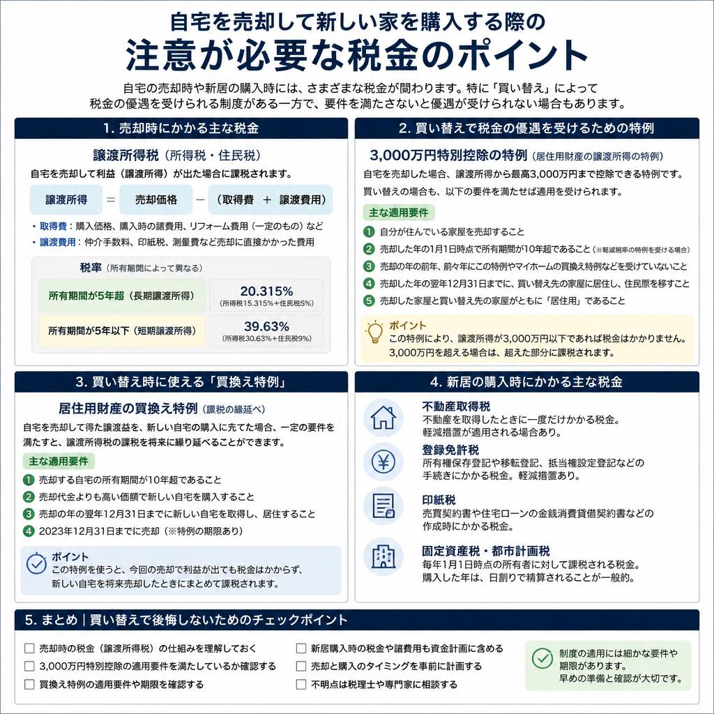 買い替え時の注意点：税金が発生する場面
