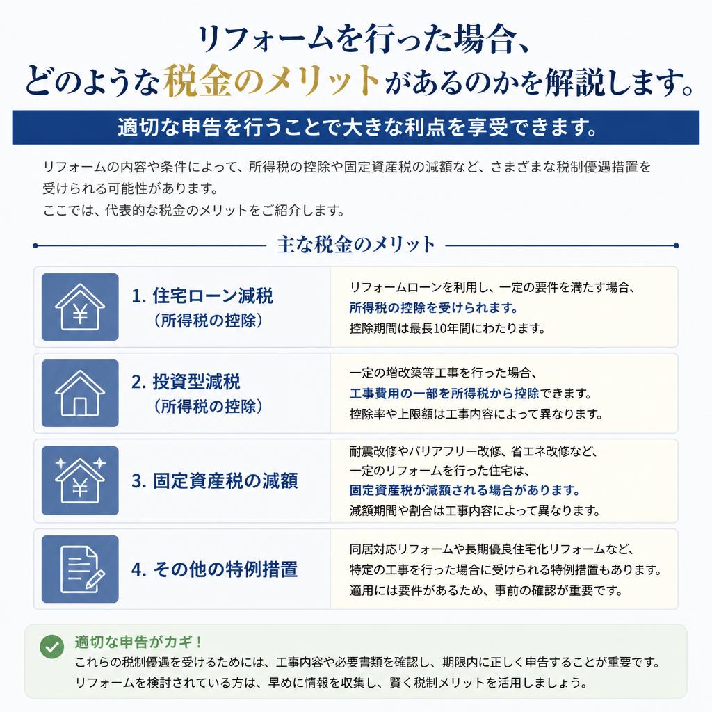 リフォーム費用の税金メリット