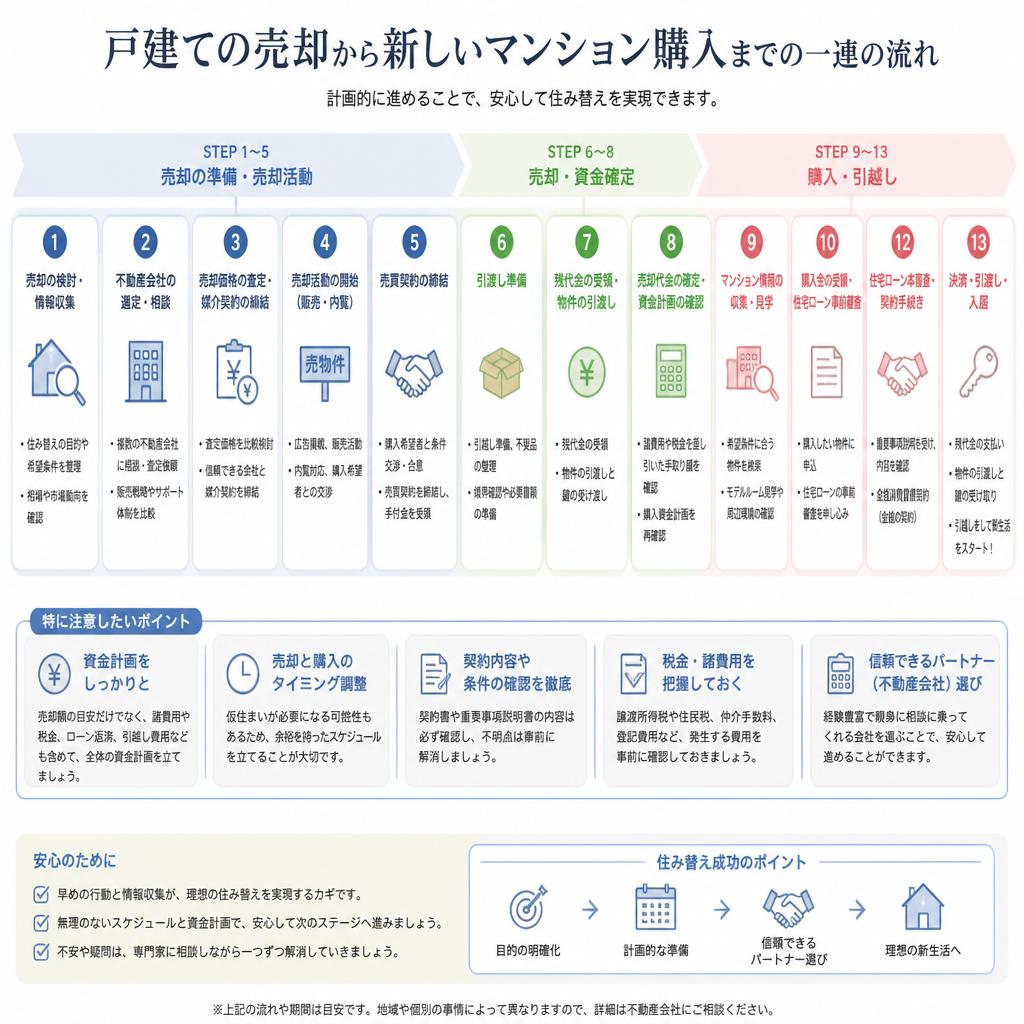 不動産売却とマンション購入の流れ
